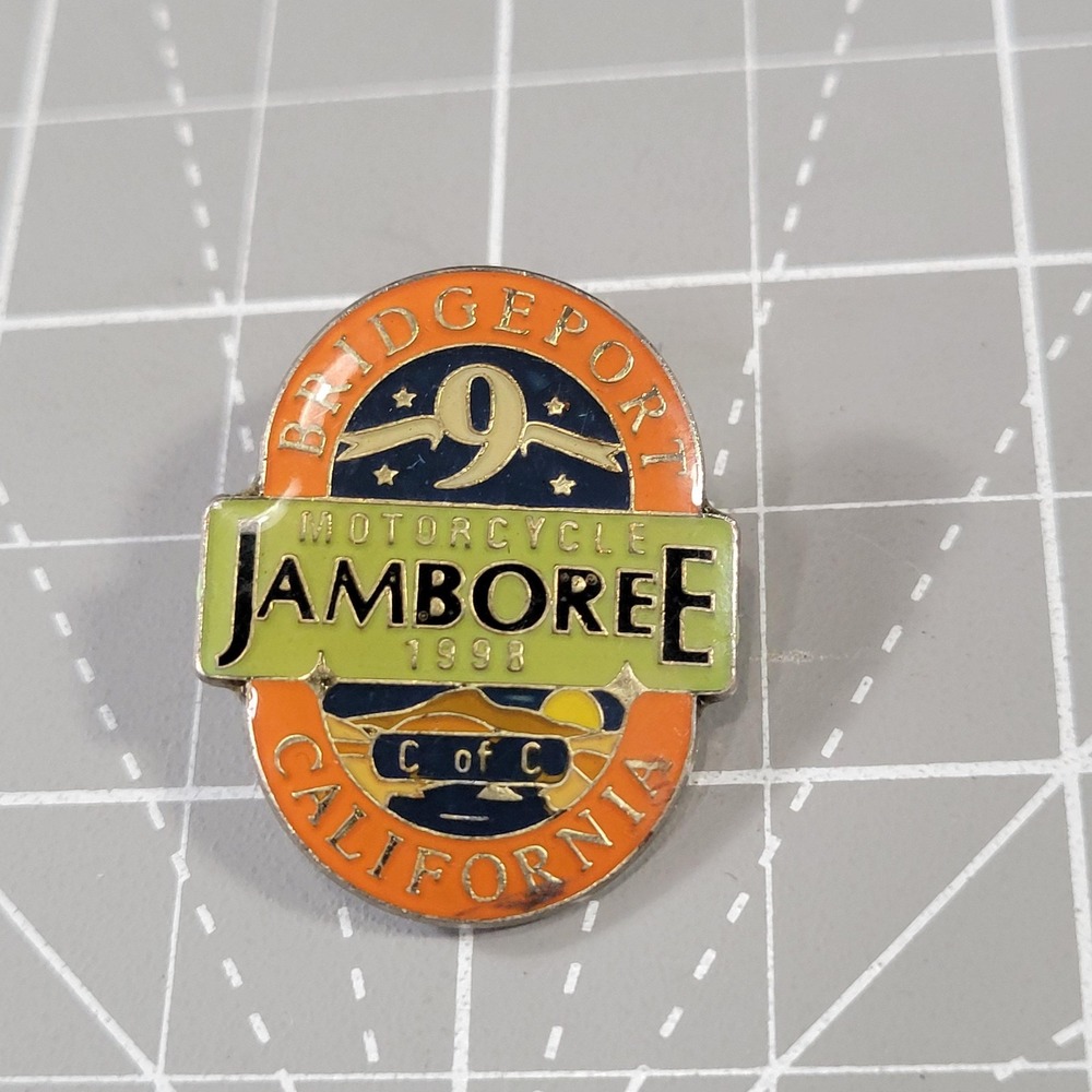 Vtg Harley Davidson Lapel Pin Bridgeport 9 Motorcycle Jamboree 1998 California